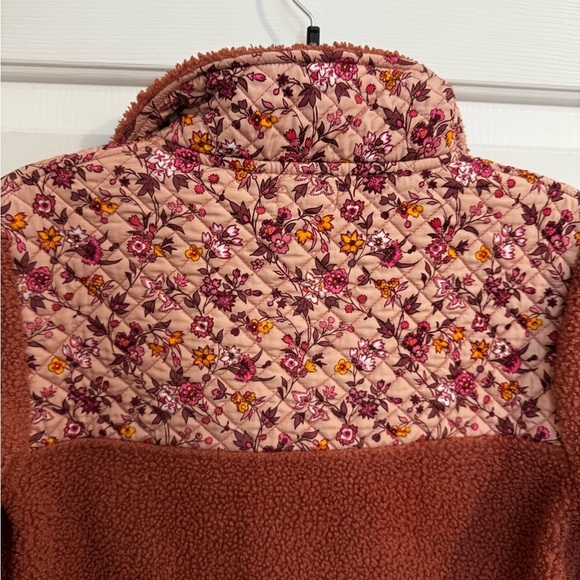 Vera Bradley Half Zip Teddy Sherpa Ovesized Quilted Floral Pullover Size XXS/XS - Picture 10 of 10